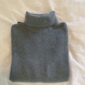 Buck Mason Rib Cotton Cashmere Seafarer Turtleneck - Storm Grey - SZ Small